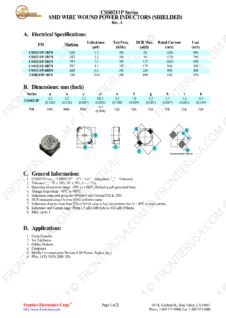 CSS0211P-100N_8664666.PDF Datasheet