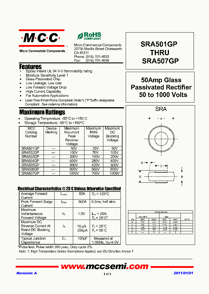 SRA501GP_8671649.PDF Datasheet