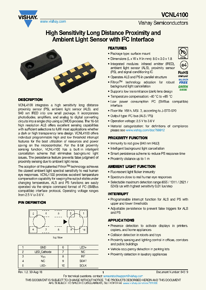 VCNL4100_8678455.PDF Datasheet