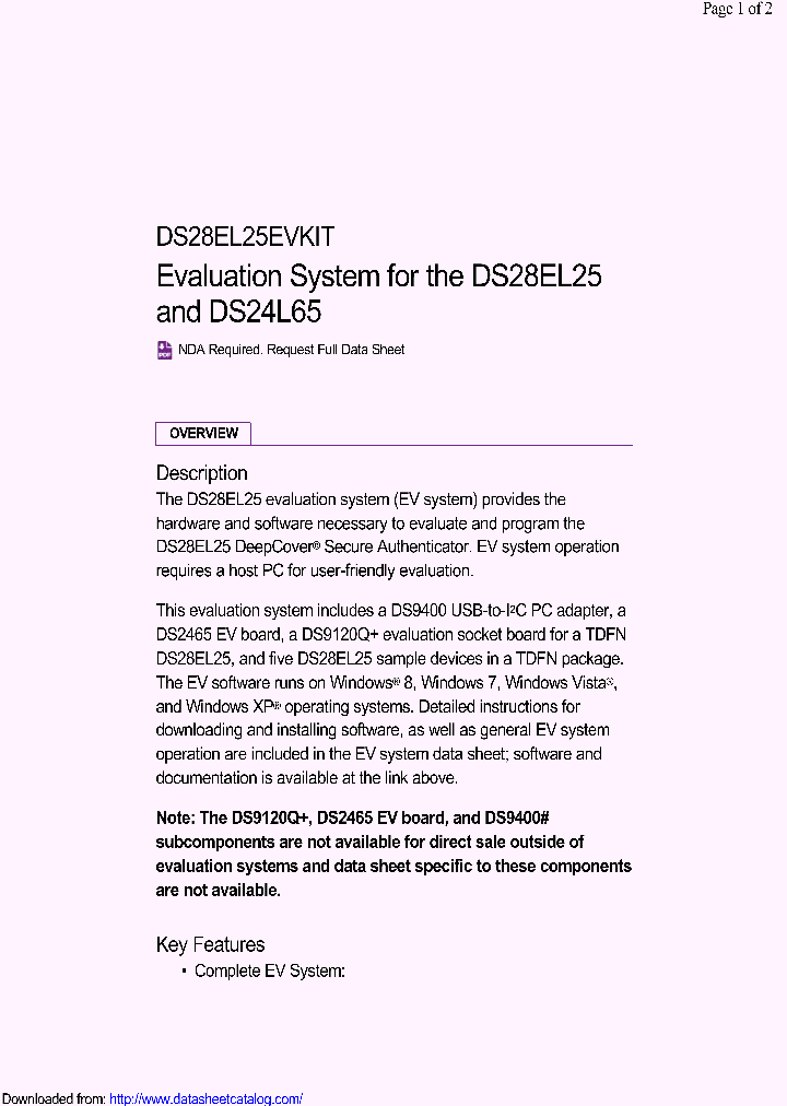 DS28EL25EVKIT_8686408.PDF Datasheet