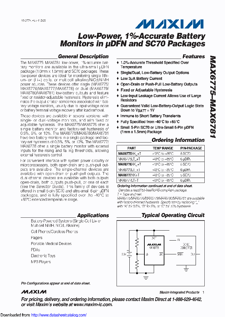 MAX6775LTB_8700285.PDF Datasheet