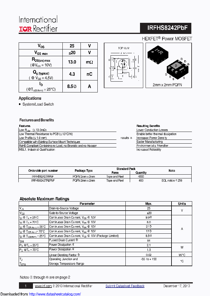 IRFHS8242_8700456.PDF Datasheet