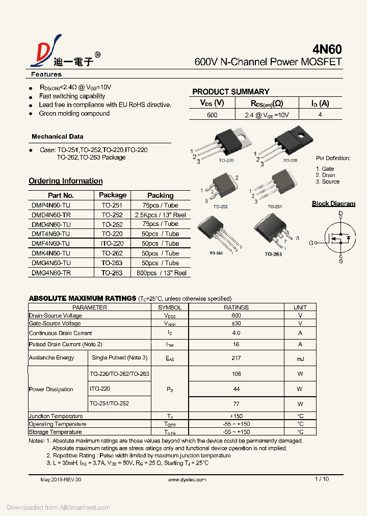 DMD4N60-TU_8714330.PDF Datasheet