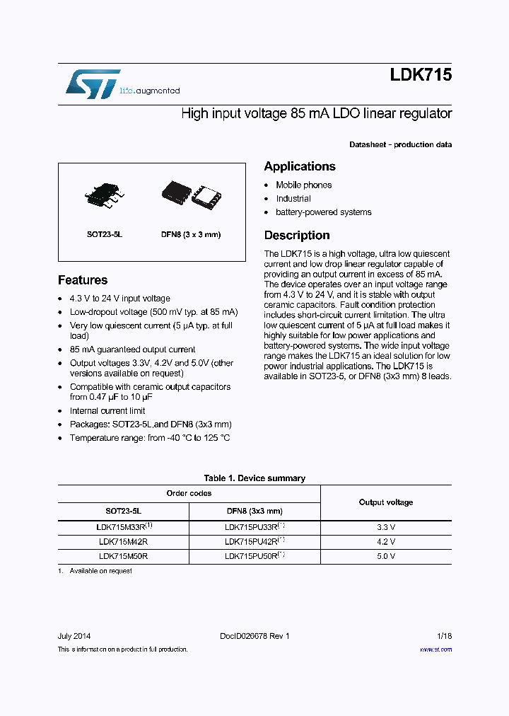 LDK715_8714490.PDF Datasheet