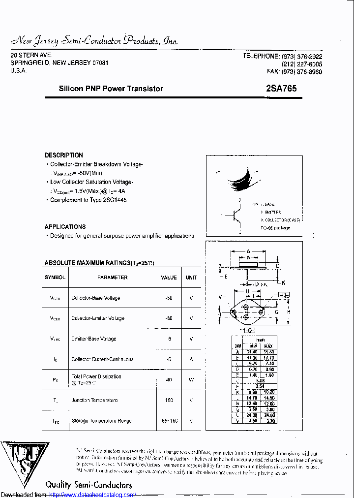 2SA765_8715010.PDF Datasheet