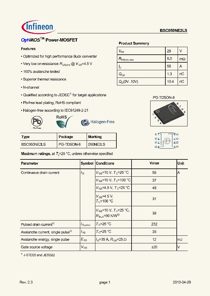 BSC050NE2LS_8715515.PDF Datasheet