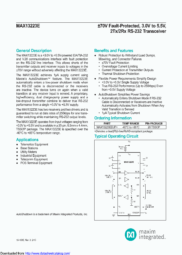 MAX13223EEUPT_8720510.PDF Datasheet