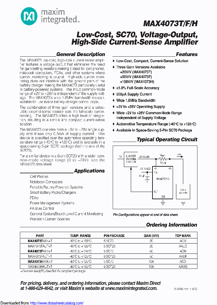 MAX4073HAXK_8723303.PDF Datasheet