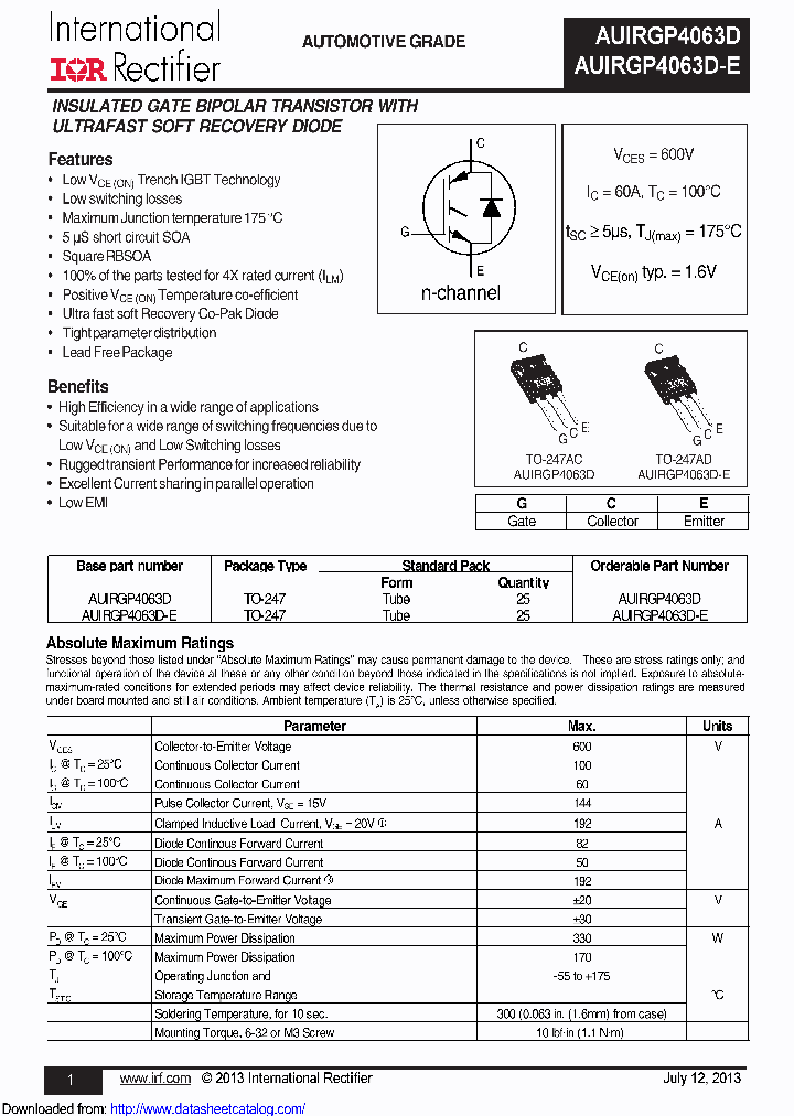 AUIRGP4063D-E_8724624.PDF Datasheet