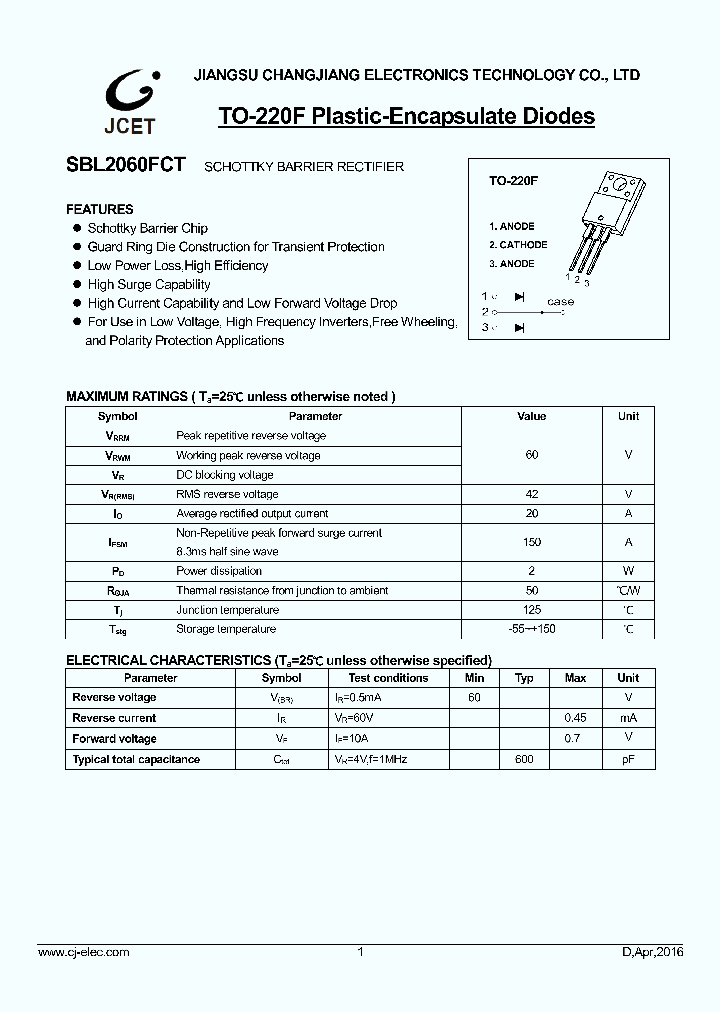 SBL2060FCT_8725087.PDF Datasheet