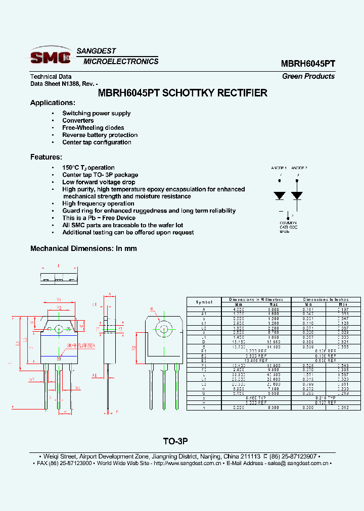 MBRH6045PT_8726615.PDF Datasheet