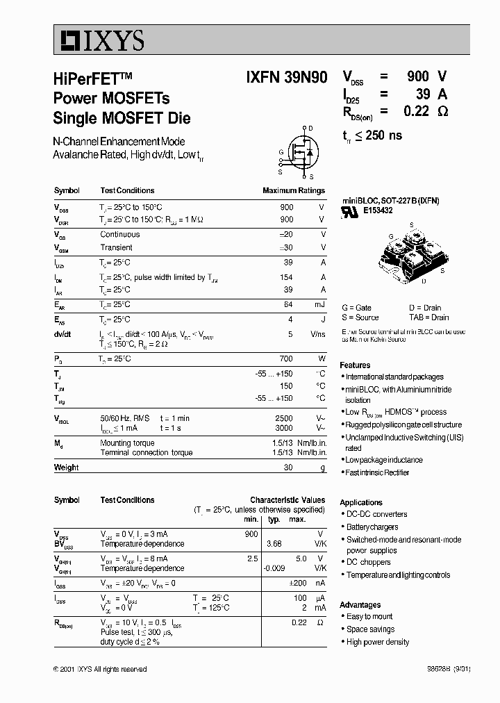 IXFN39N90_8726910.PDF Datasheet