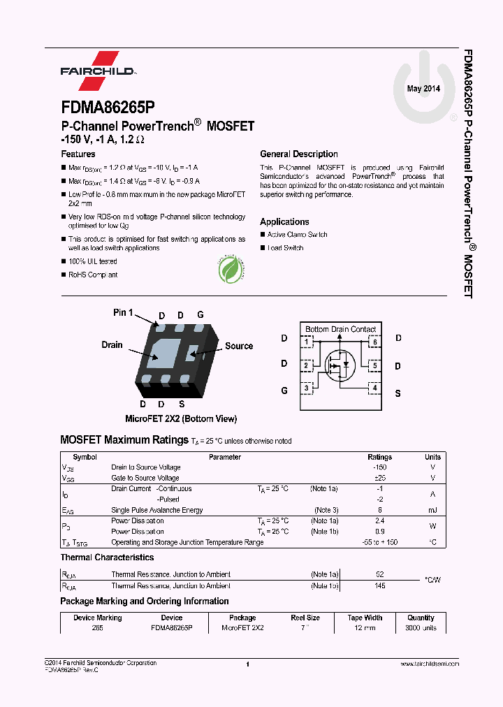 FDMA86265P_8728794.PDF Datasheet