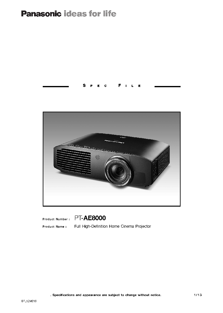 PT-AE8000_8737488.PDF Datasheet
