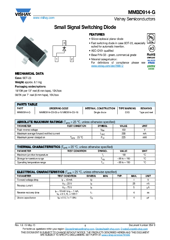 MMBD914-G3-08_8756721.PDF Datasheet