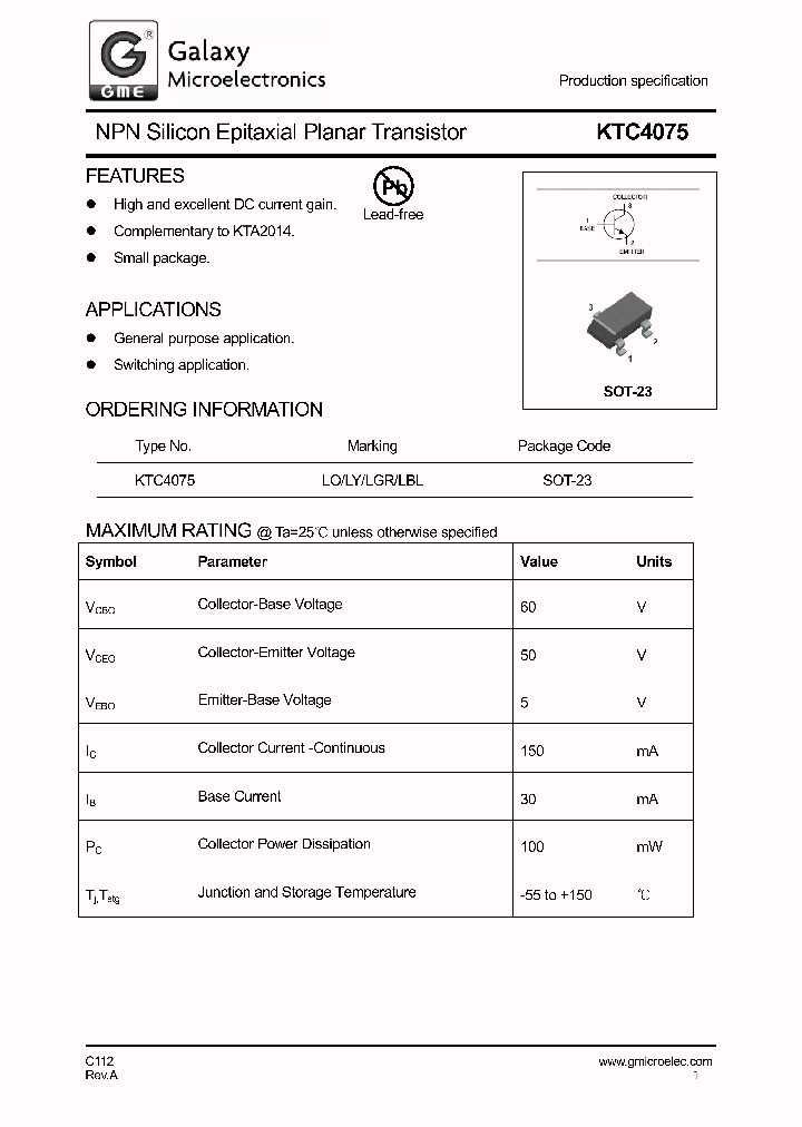 KTC4075_8764182.PDF Datasheet
