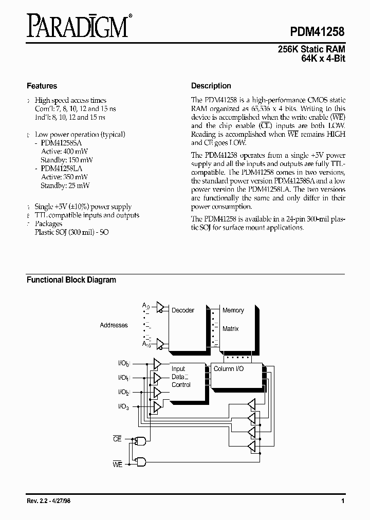 PDM41258LA7SO_8770362.PDF Datasheet