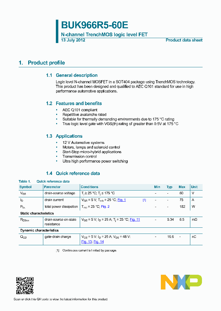 BUK966R5-60E_8777370.PDF Datasheet