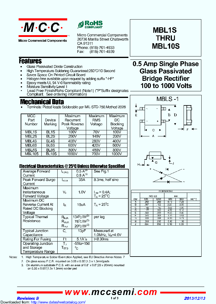 MBL1S_8779796.PDF Datasheet