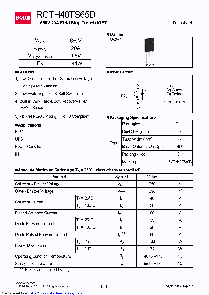 RGTH40TS65DGTL_8790368.PDF Datasheet