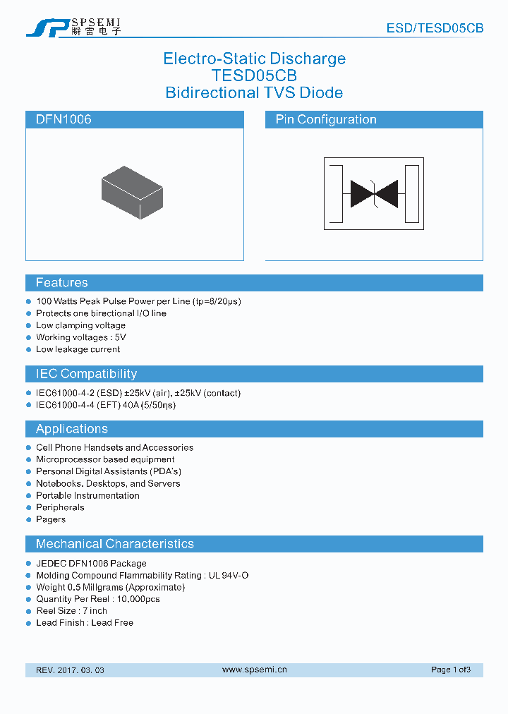 TESD05CB_8801683.PDF Datasheet