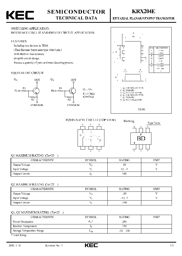 KRX204E_8802998.PDF Datasheet