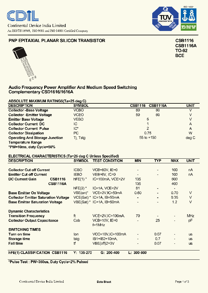 CSB1116_8809780.PDF Datasheet