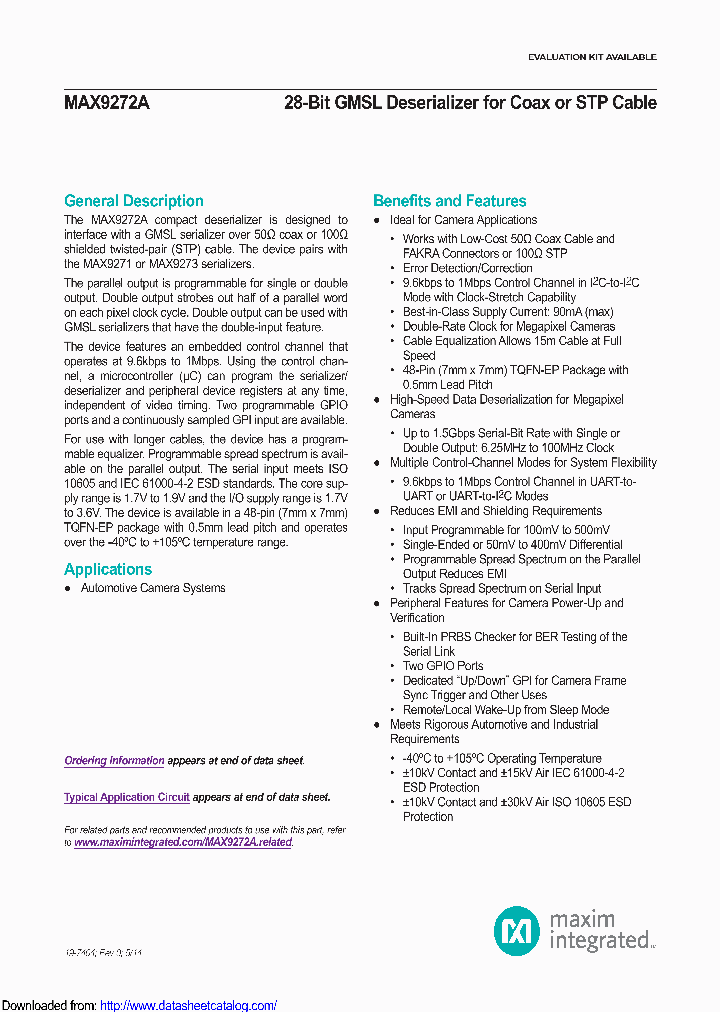 MAX9272ACOAXEVKIT_8811997.PDF Datasheet