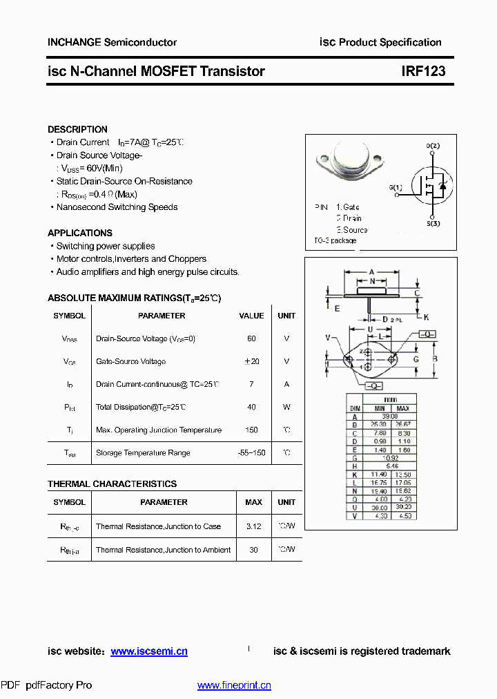 IRF123_8814499.PDF Datasheet