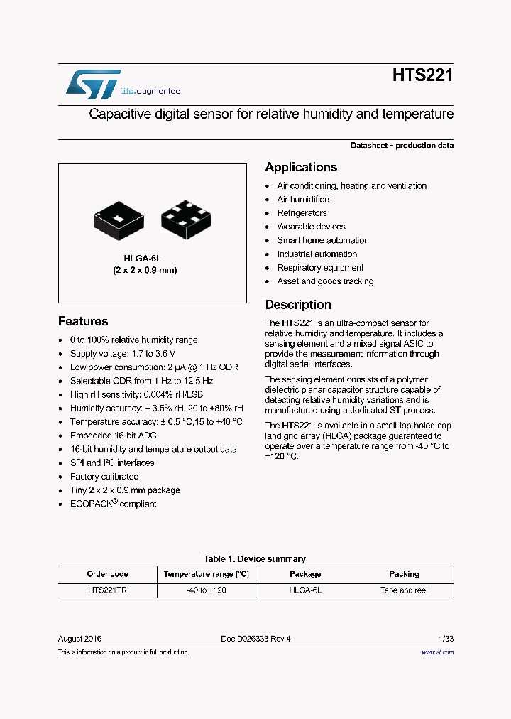 HTS221TR_8826625.PDF Datasheet