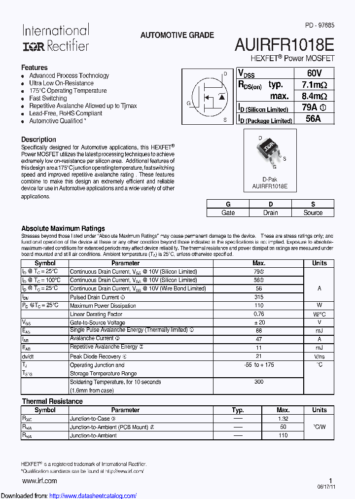 AUIRFR1018E_8835521.PDF Datasheet