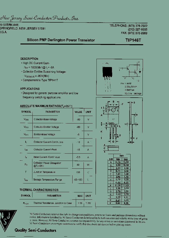 TIP146T_8837317.PDF Datasheet