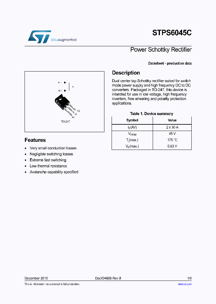 STPS6045C_8836583.PDF Datasheet