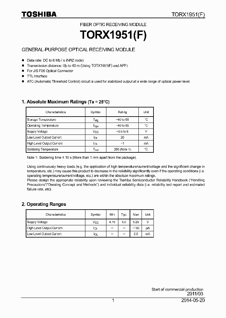 TORX1951F_8847285.PDF Datasheet