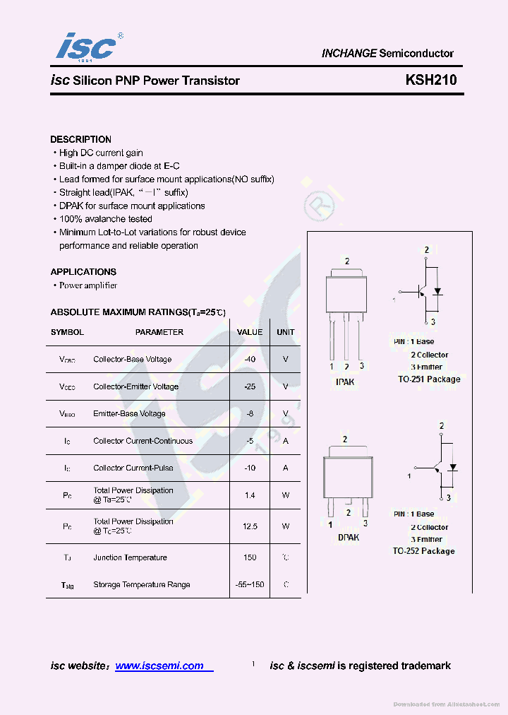 KSH210_8841885.PDF Datasheet
