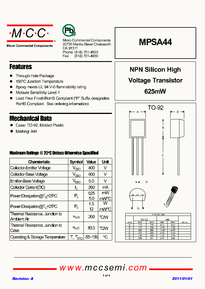 MPSA44_8843443.PDF Datasheet