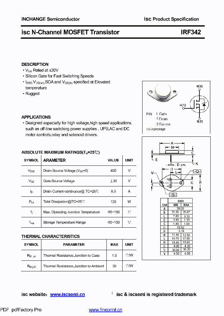 IRF342_8843616.PDF Datasheet