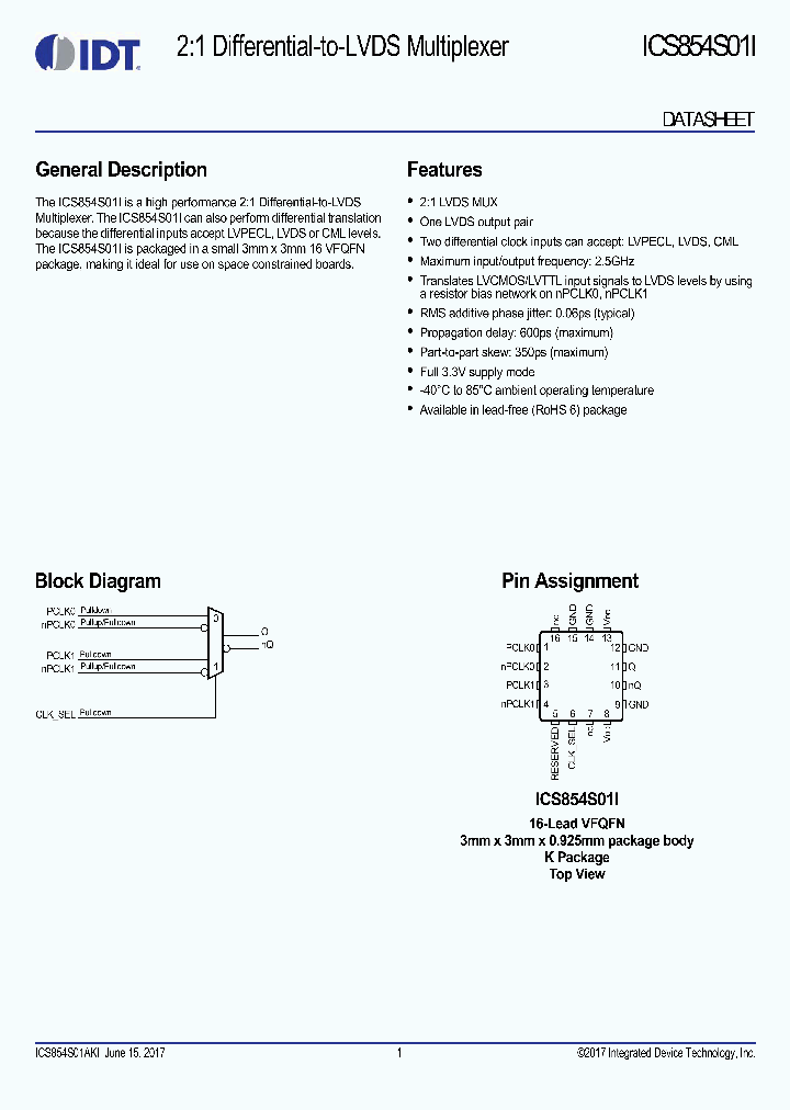 ICS854S01I_8844896.PDF Datasheet