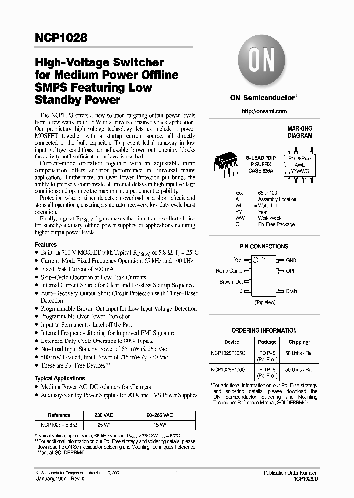 NCP1028P100G_8849602.PDF Datasheet