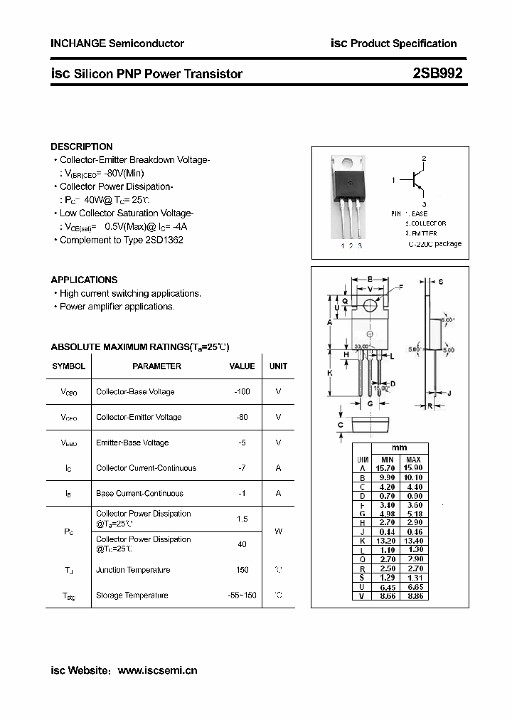 2SB992_8853816.PDF Datasheet