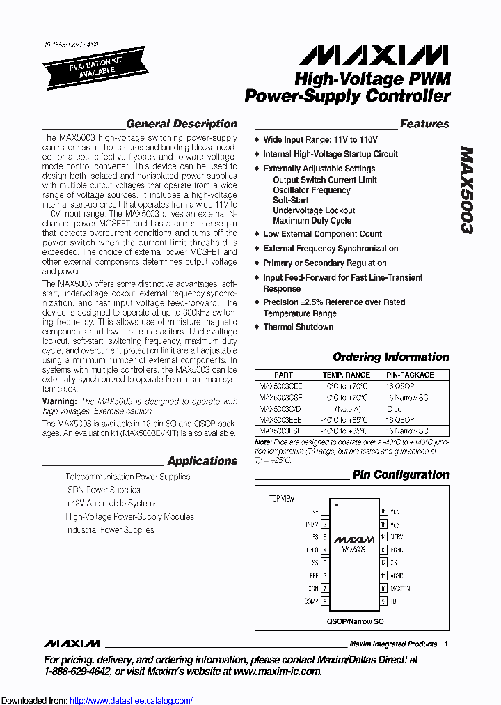 MAX5003CSET_8861707.PDF Datasheet