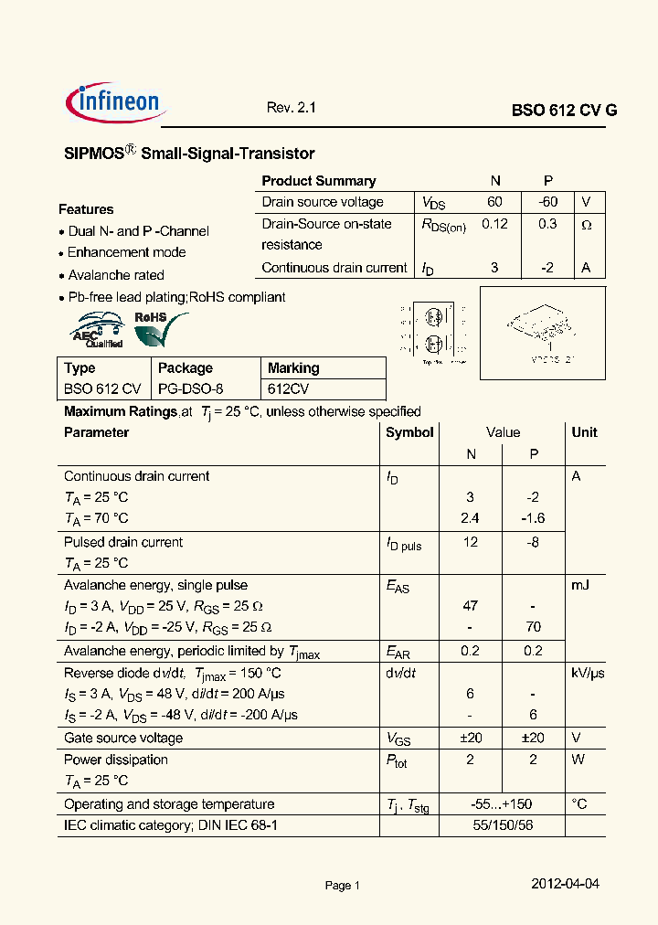 BSO612CV_8865670.PDF Datasheet