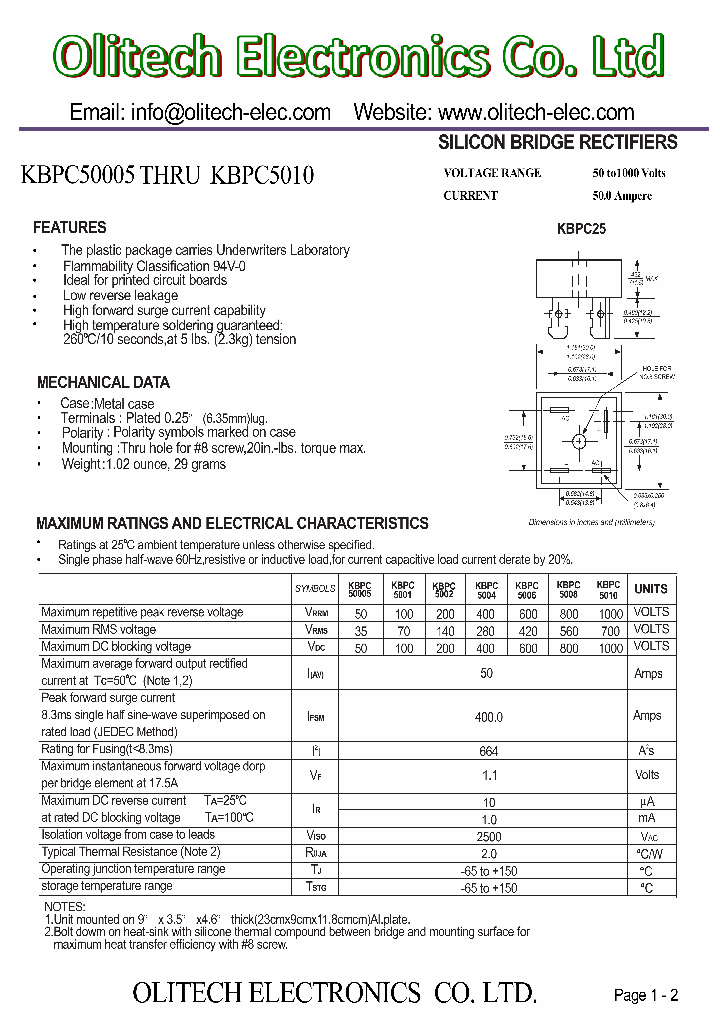 KBPC5010_8865700.PDF Datasheet