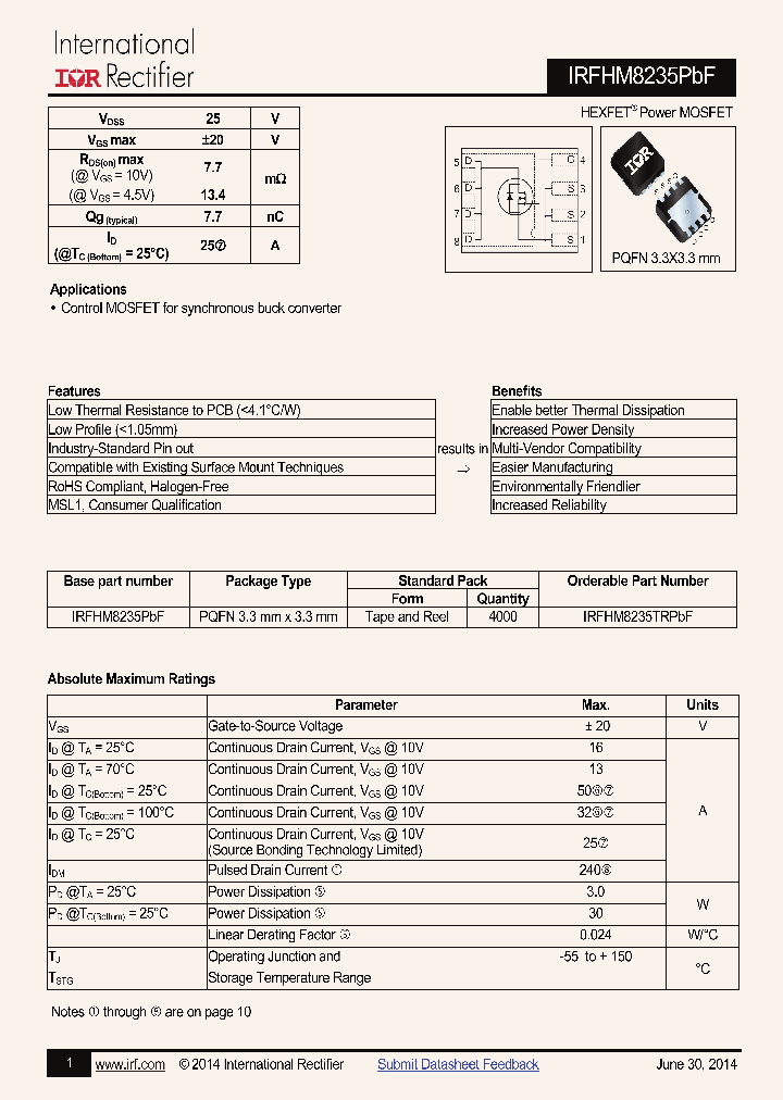 IRFHM8235PBF_8880204.PDF Datasheet
