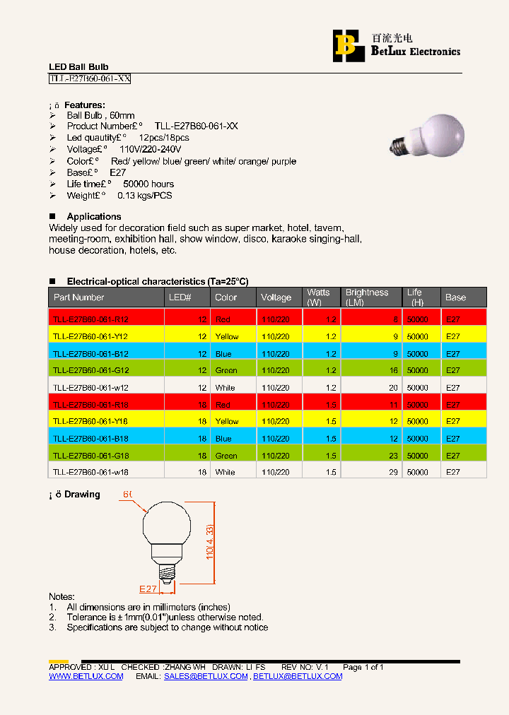 TLL-E27B60-061_8881308.PDF Datasheet