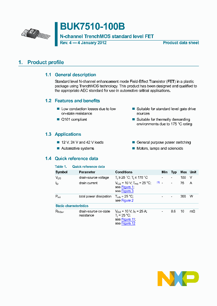 BUK7510-100B-15_8881404.PDF Datasheet