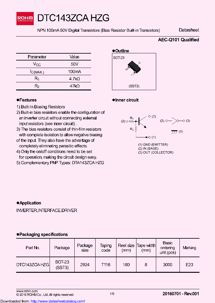 DTC143ZCAHZGT116_8882706.PDF Datasheet