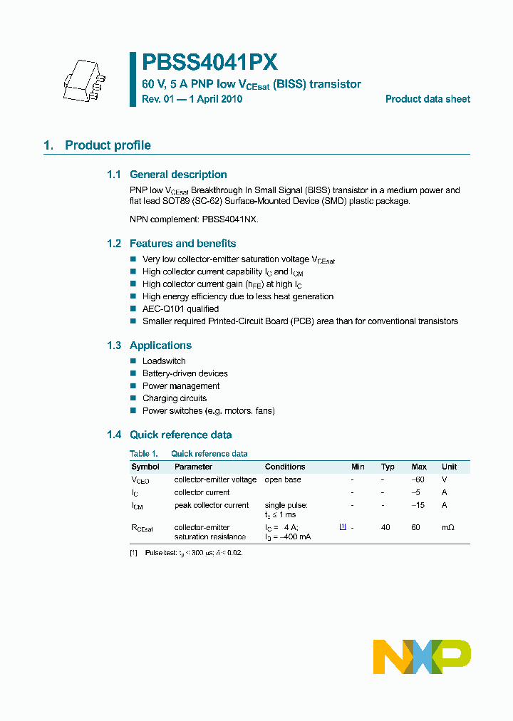 PBSS4041PX_8884501.PDF Datasheet