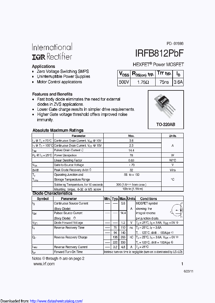 IRFB812_8885505.PDF Datasheet