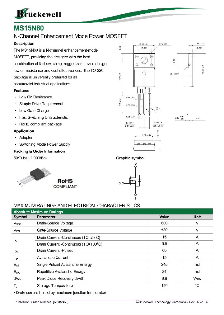 MS15N60_8885652.PDF Datasheet